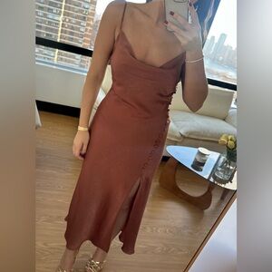 Zara Rust Slip Dress with Slit